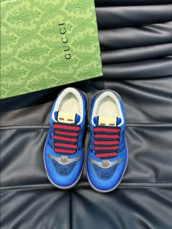 View 4 of GUCCI SCREENER GG SNEAKERS BLUE AND BLACK GG CANVAS – GC175