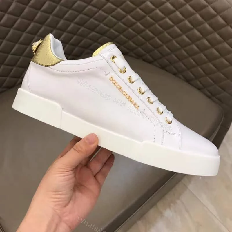 View 2 of DOLCE & GABBANA SNEAKERS PORTFINO IN BLACK LEATHER WITH PERLA LOGATA – DG20