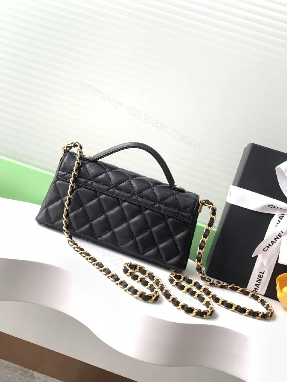 View 9 of Quilted Black Calfskin Flap Bag — Luxury Crossbody/Top-Handle
