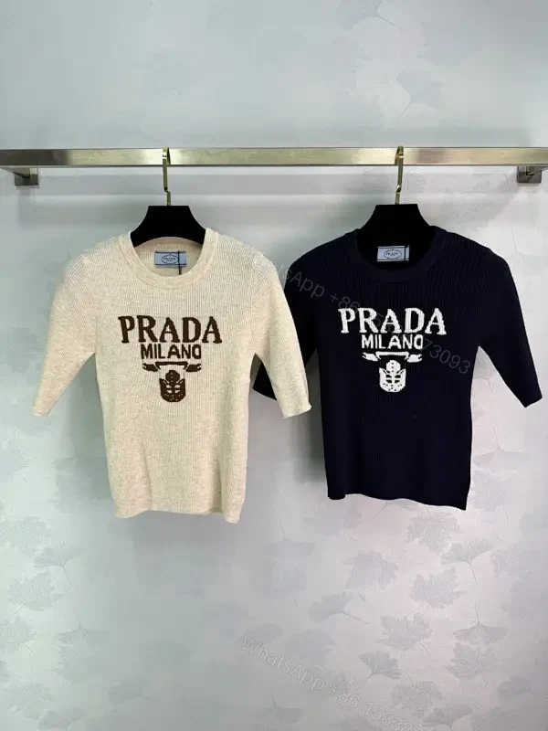 Chic Knit Crewneck Sweatshirt with Bold Logo Detail — view 1