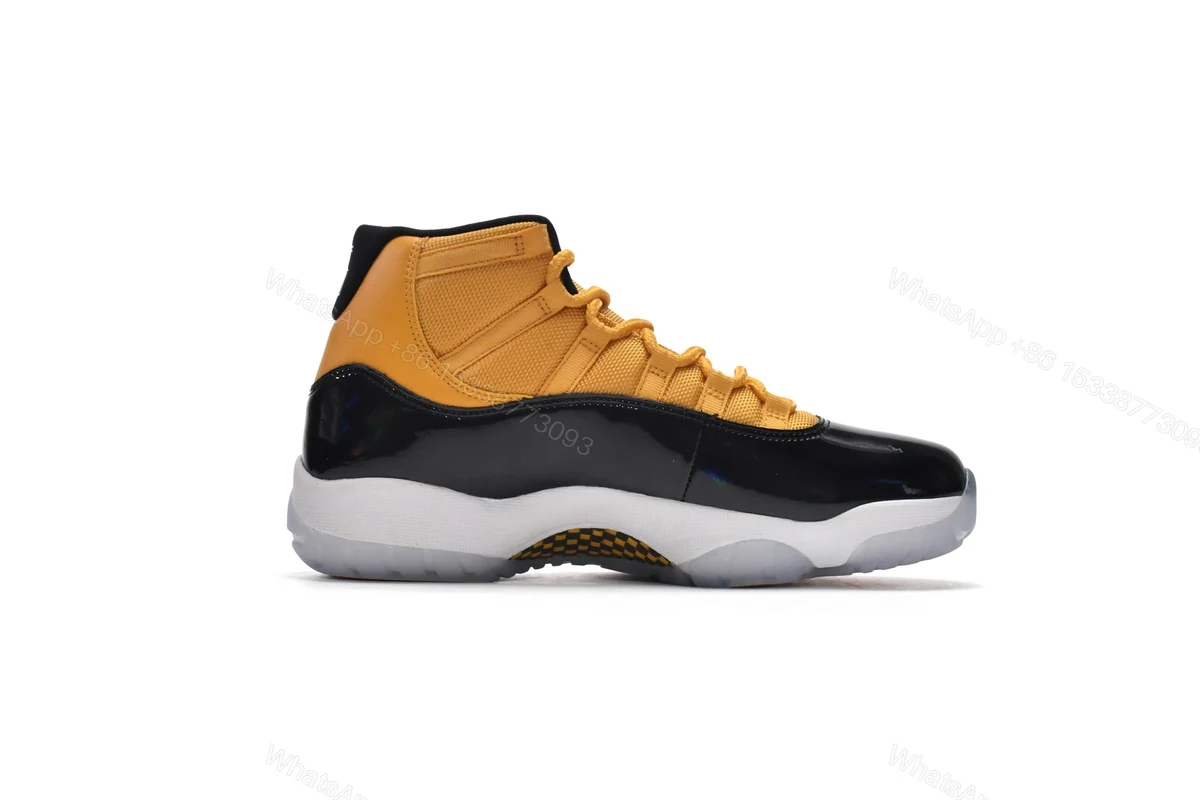 View 2 of Air Jordan 11 High Retro Black Yellow CT8012-118