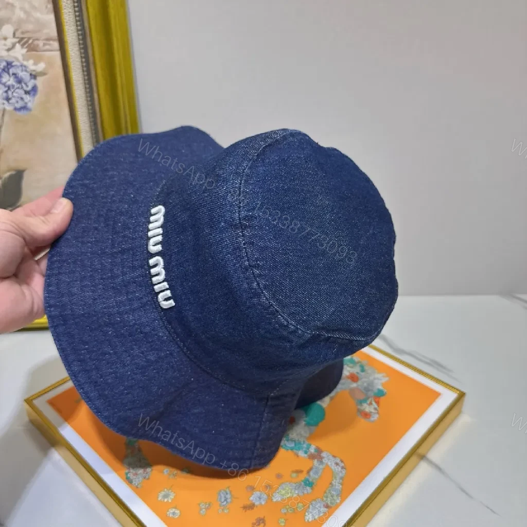 View 6 of Denim Bucket Hat — Structured, Subtle Luxury Embroidery