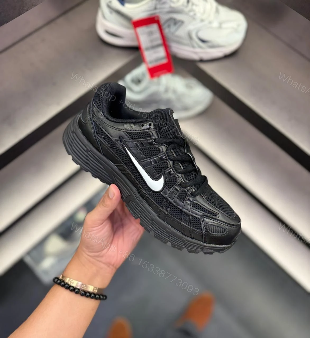 FIRST COPY NIKE P-6000 TRAINER TRIPPLE BLACK — view 1