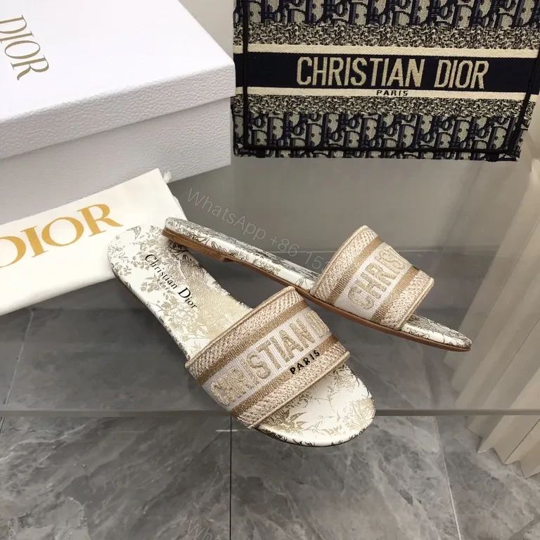 View 8 of Statement Dior Linen Sandals - Metallic Strap, Comfort Footbed