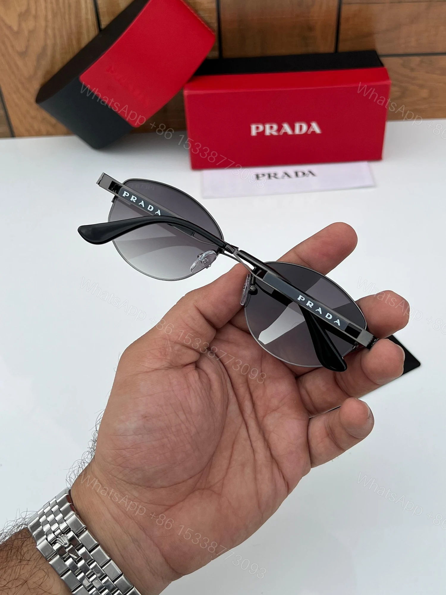View 3 of FIRST COPY Prada 632 green shaded sunglasses