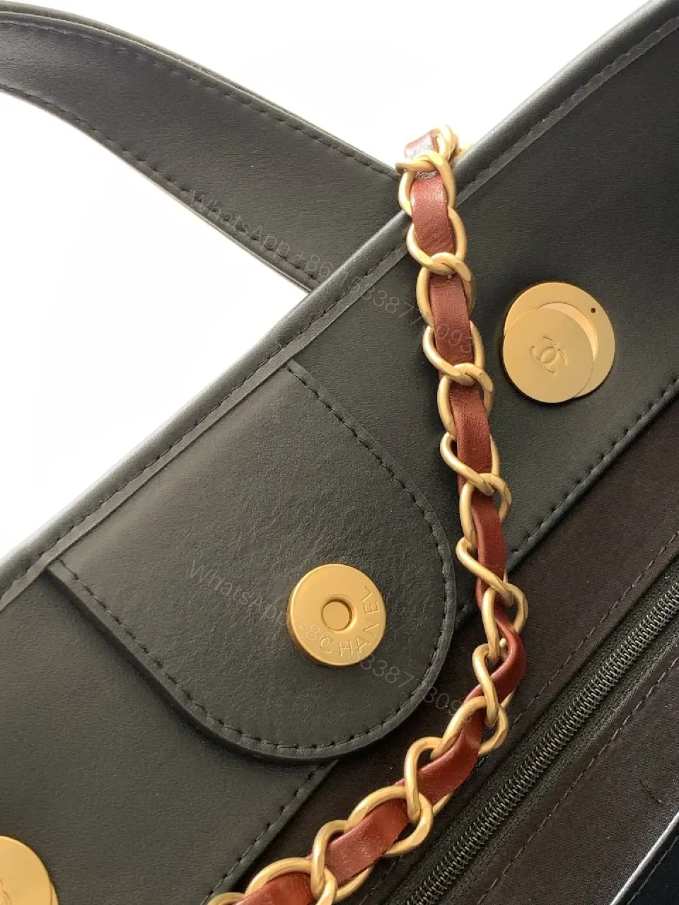 View 9 of Textured Quilted Tote – Wool-Blend with Gold Hardware Tote