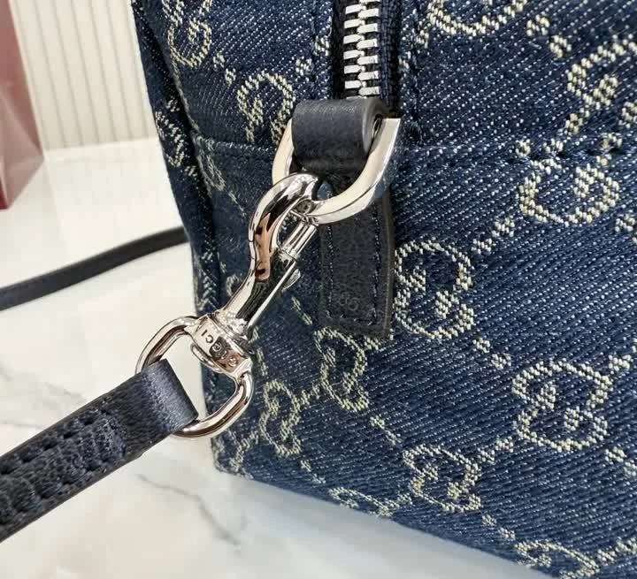 View 9 of Gucci Small Boston Dark Blue Denim Bag