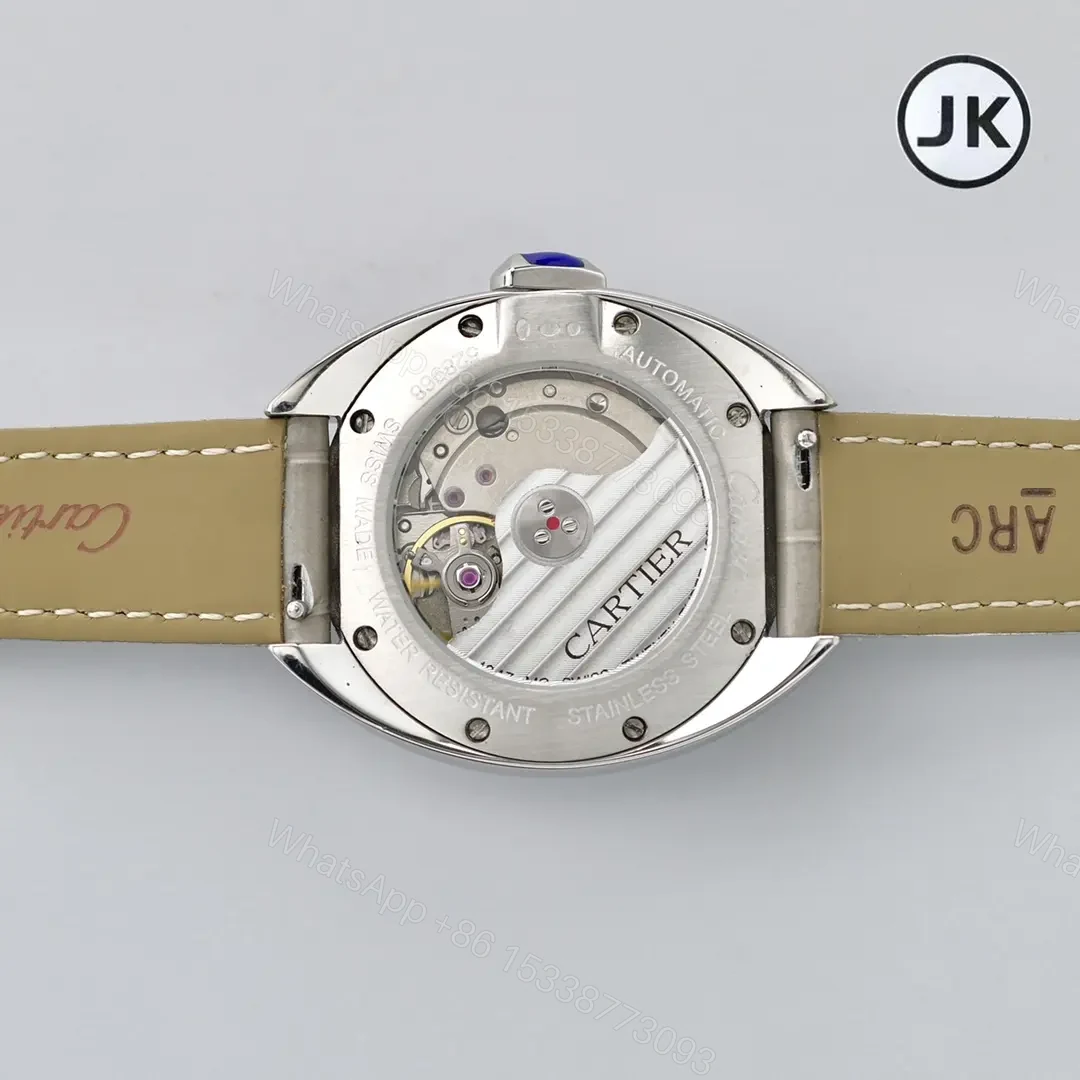 View 7 of GS Factory Cartier CLE DE Cartier Silver Stainless Steel Case with Grey Leather Strap Automatic Watch