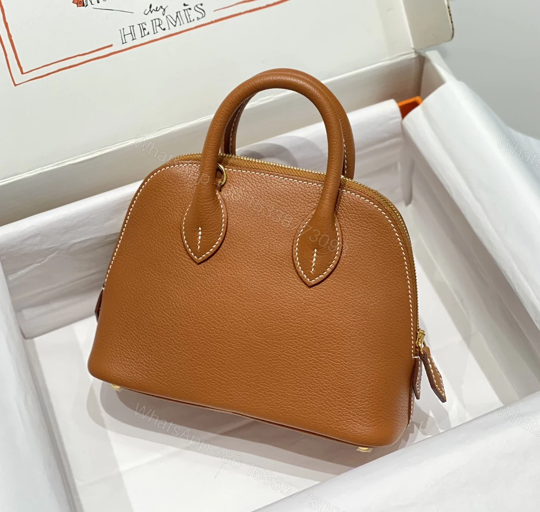 Hermes 原單 女款 Bolide 手提包 焦糖棕百搭通勤款 — view 1