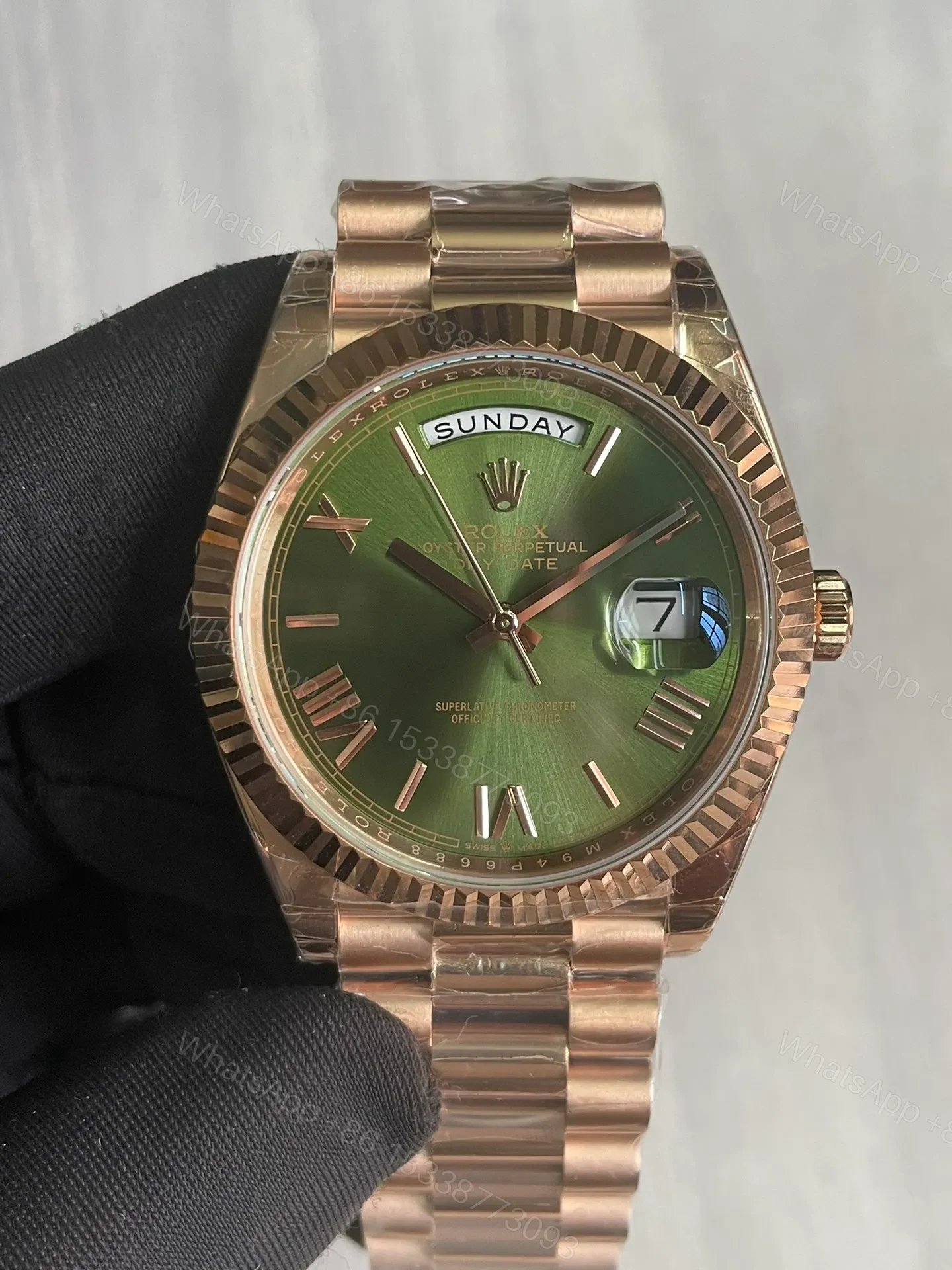 View 2 of Superclone Rolex Day-Date Olive Dial 128235 36 mm