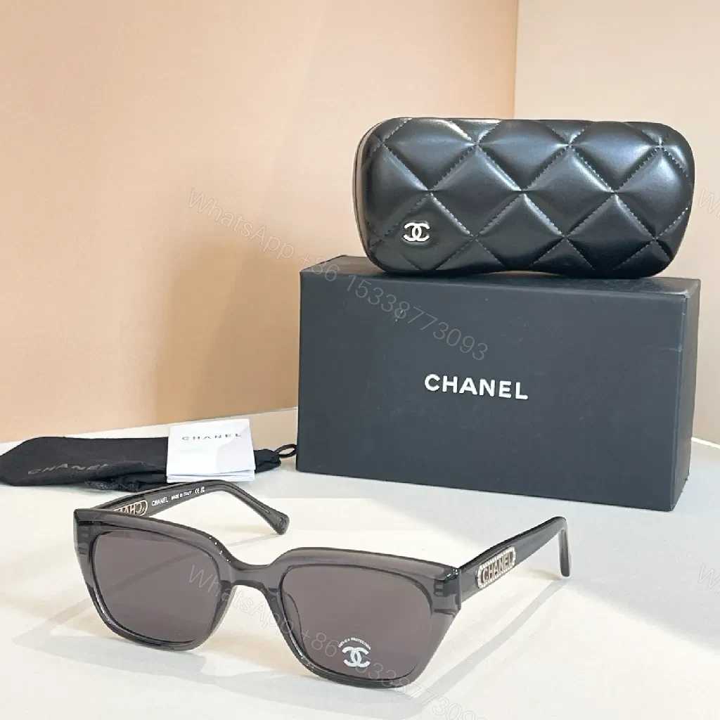 View 6 of Chic Black Acetate Sunglasses with Quilted Case, Luxury Style