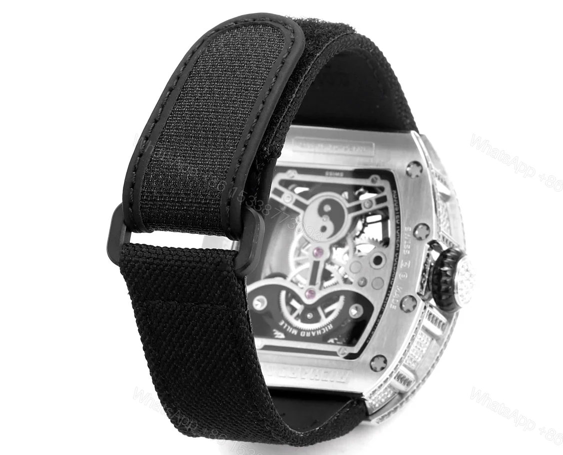 View 8 of Richard Mille RM26-01 Panda Tourbillon Watch National Treasure Panda Full Diamond Skeleton Dial 18K White Gold Art Mechanical Edition RM26-01-PND-NTG
