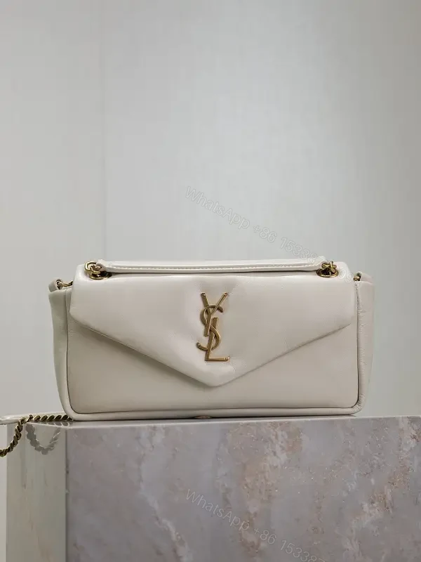 Ivory Leather Envelope Bag + Gold Hardware + Elegant + Luxe Everyday Bag — view 1