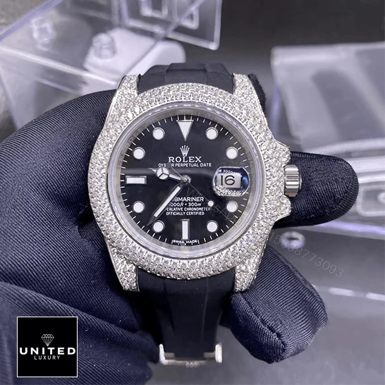 View 8 of Rolex Submariner 116336 Black Dial Diamond Bezel Replica