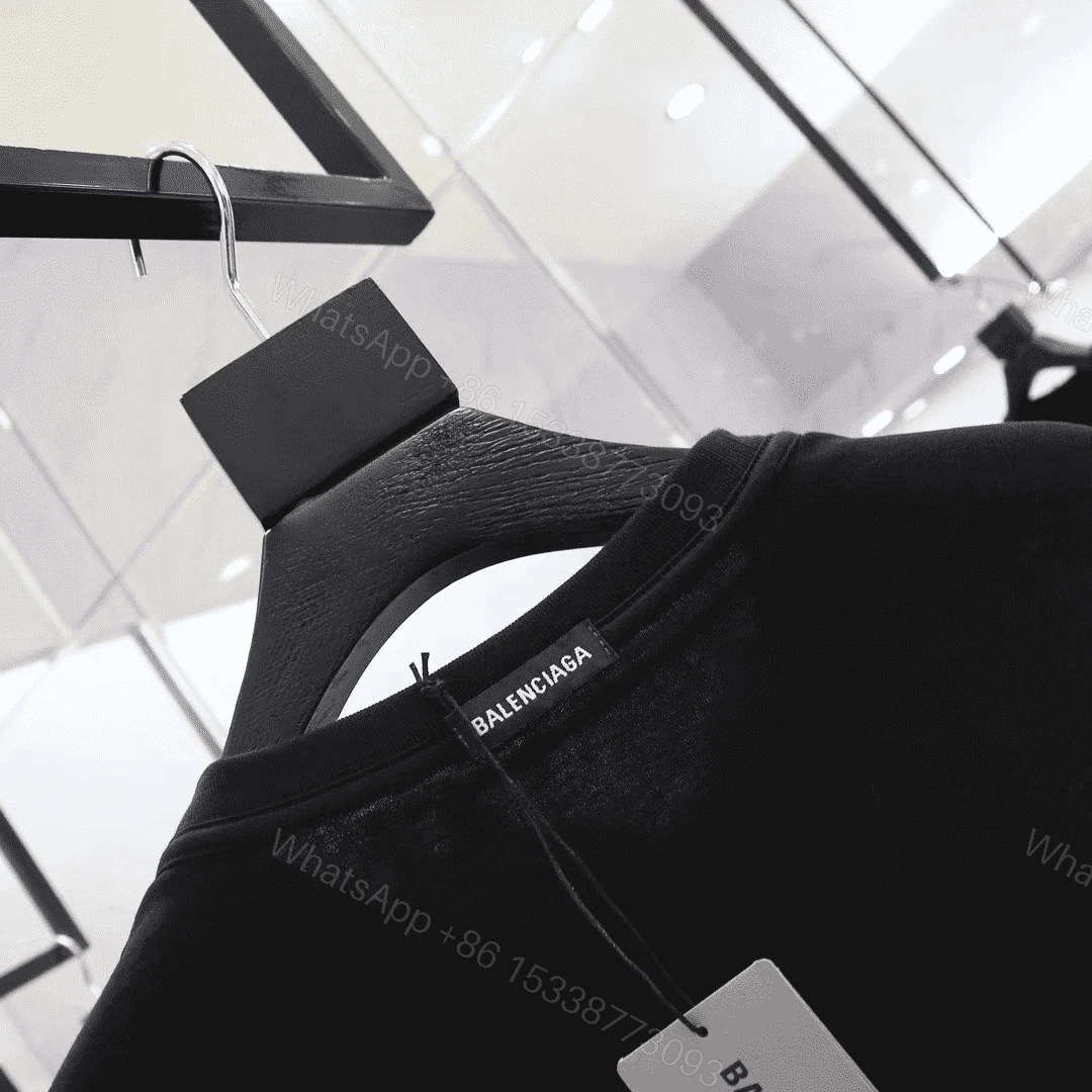 View 4 of BALENCIAGA MEN’S BLACK MODE LOGO TEE – BB42