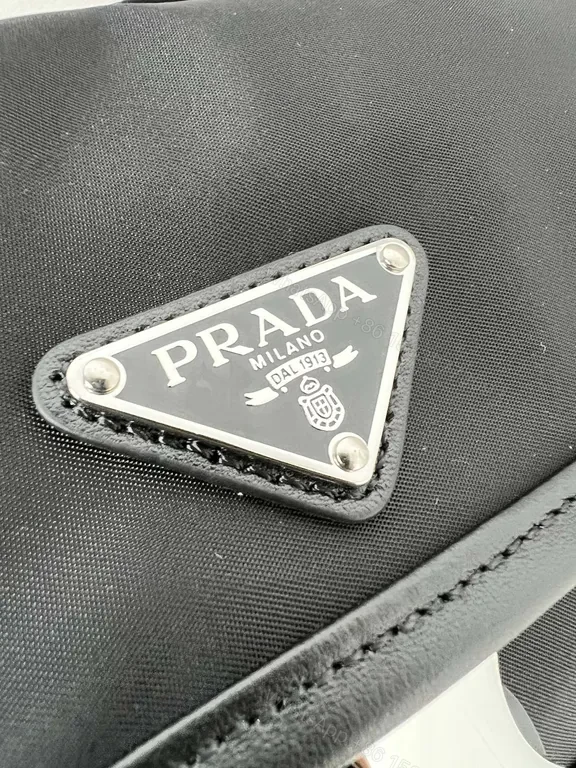 View 4 of Prada Compact Nylon Leather Trim Messenger Bag - Modern Luxury