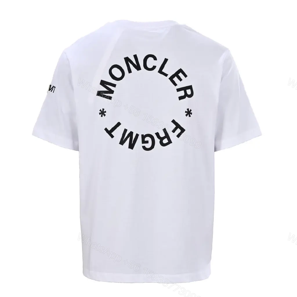 View 11 of Lightweight White Tee with Subtle Moncler Logo, Modern, Ultra-Comfortable