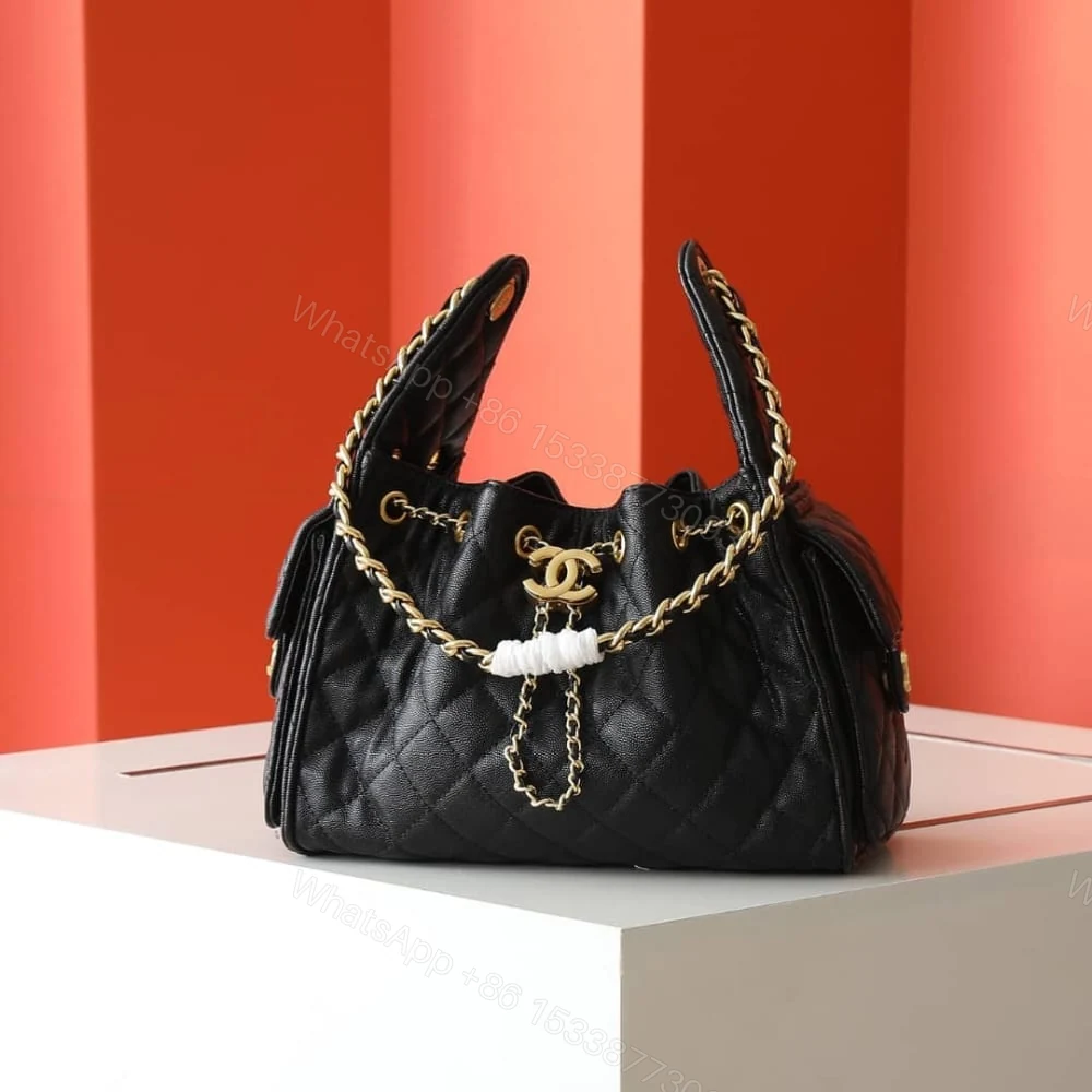 View 2 of Chanel 25 Small Handbag Grained And Gold Tone Metal Black 26Cm AS5293 B20304 94305