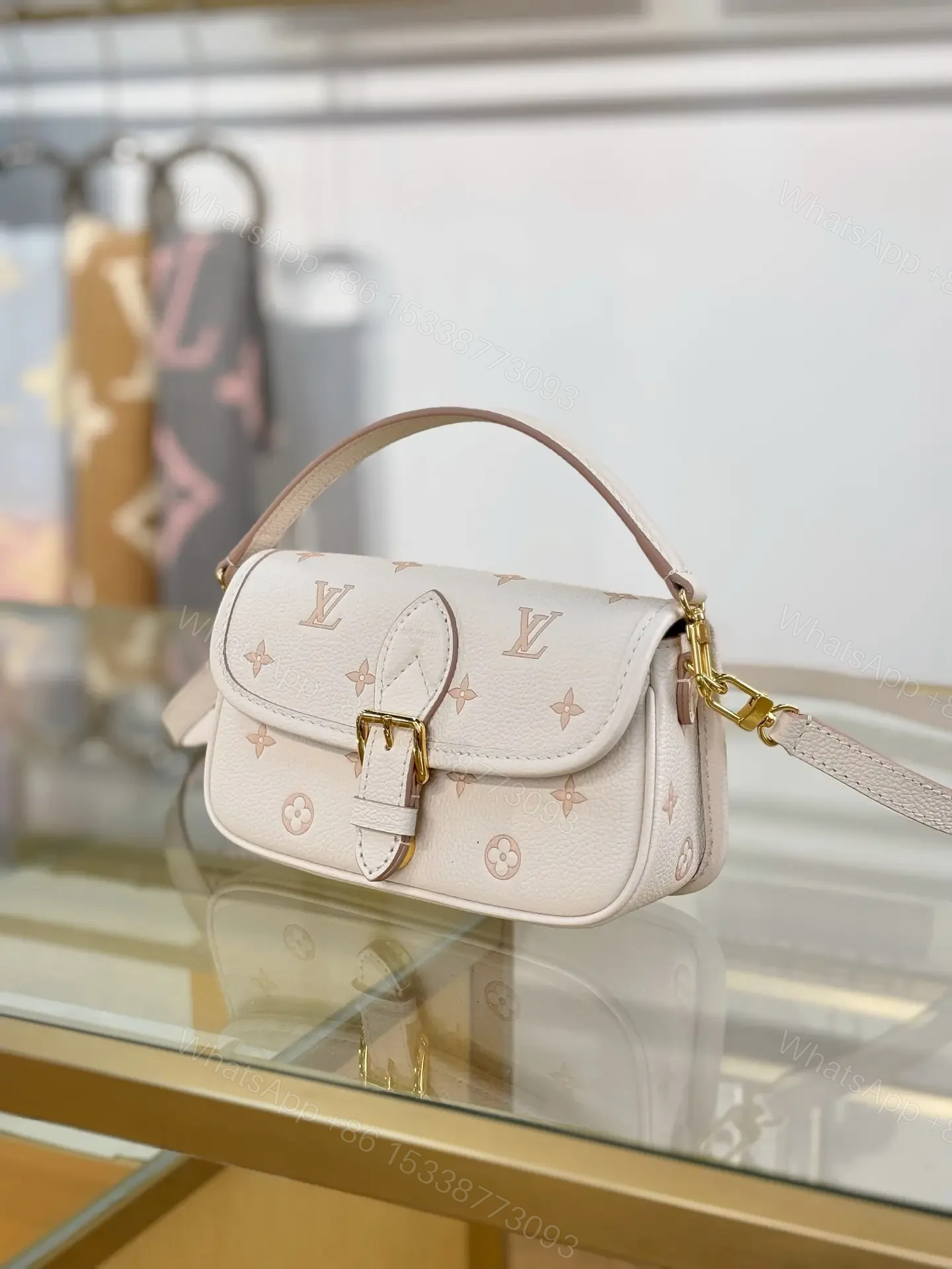View 2 of Louis Vuitton Nano Diane bag in cream Monogram Empreinte