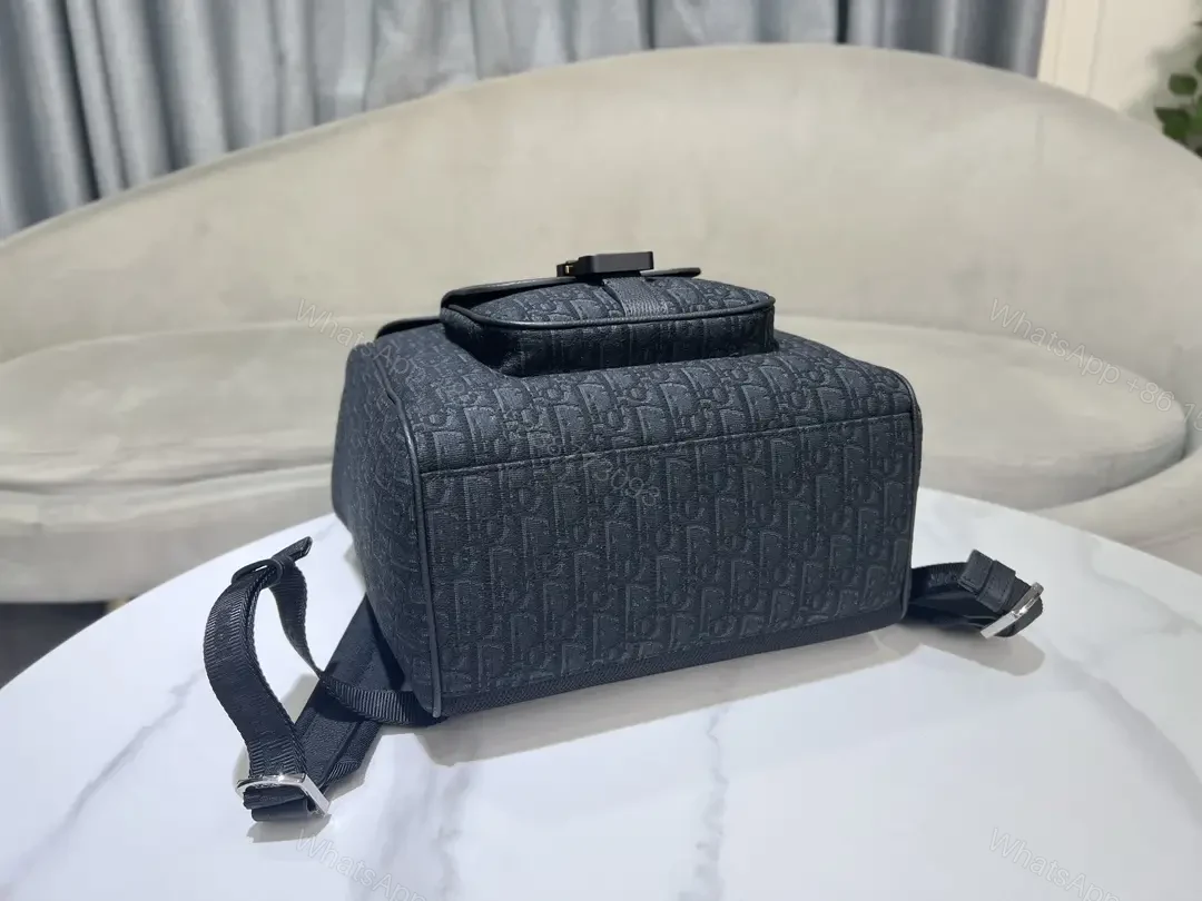 View 6 of Compact Black Structured Backpack with Hidden Essentials