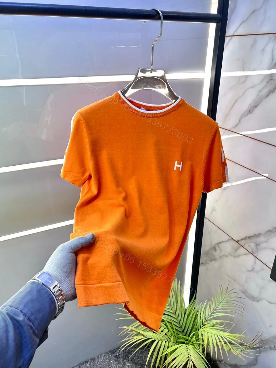 View 2 of FIRST COPY HERMES IMPORTED LUXURY KNITTED SUMMER T-SHIRT