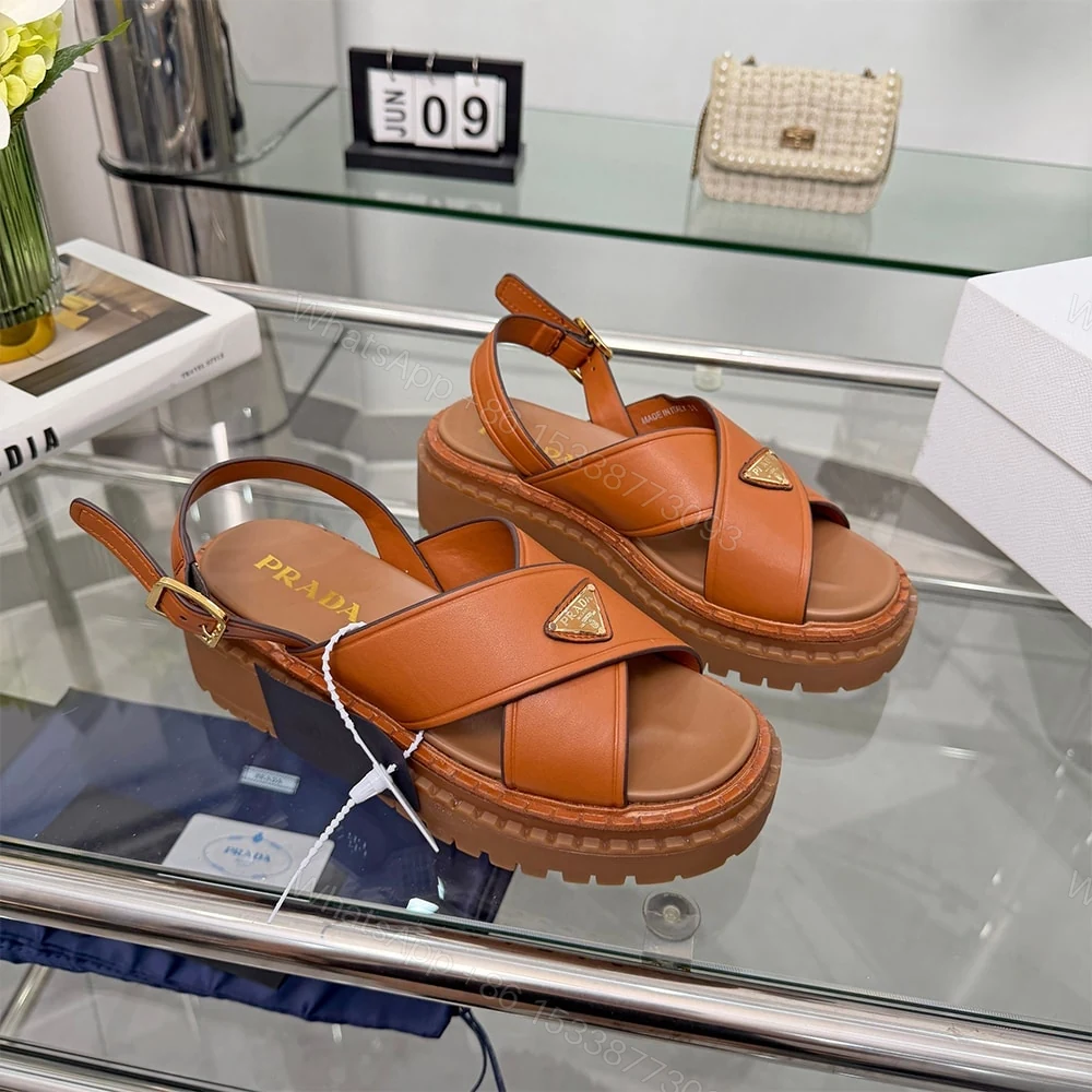 View 2 of PRADA Leather sandals 847539