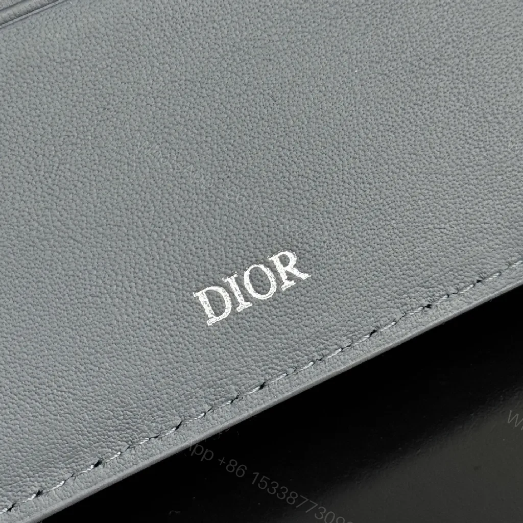 View 7 of Slate Denim Monogram Wallet: Pebble Leather, Slim Luxe Style