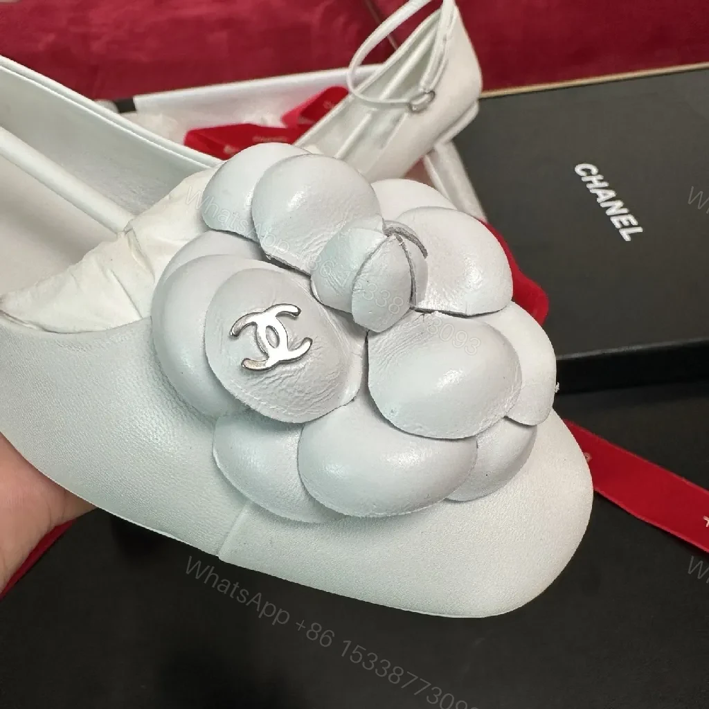 View 3 of White Satin Ballet Flats with Floral Embellishments – Luxe Everyday Comfort