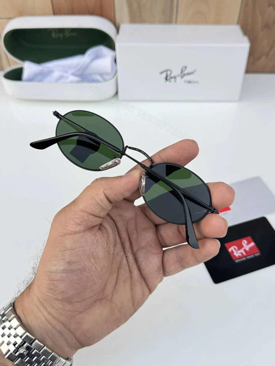 View 4 of First Copy Ray Ban RB3547 Black Green Sunglasses Online India