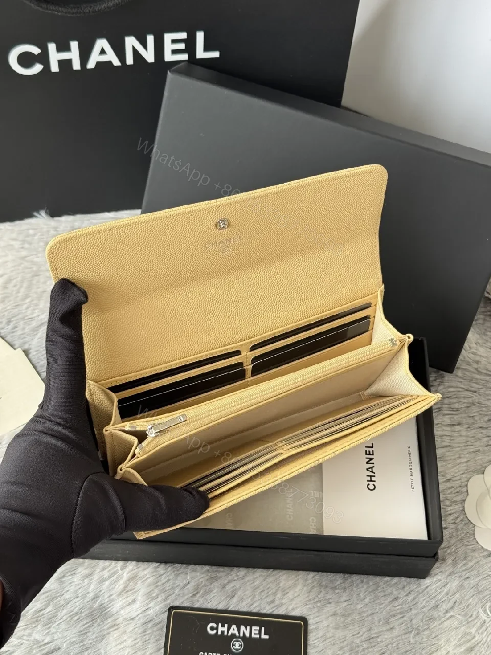 View 7 of Quilted Leather Wallet in Champagne — Chic Luxury, Everyday Utility