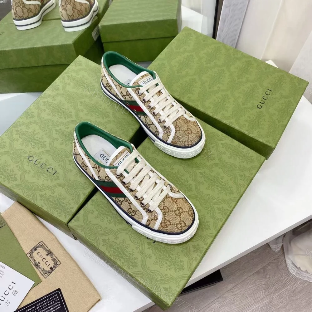 View 8 of Gucci Tennis 1977 Sneaker Beige Abony 606111 HVK20 9766