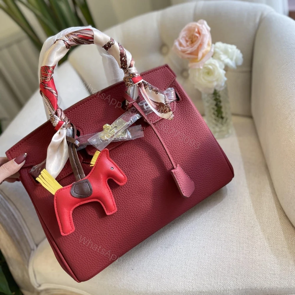 View 2 of Hermes Birkin 35 Togo Leather Gold Hardware Dark Red 35Cm
