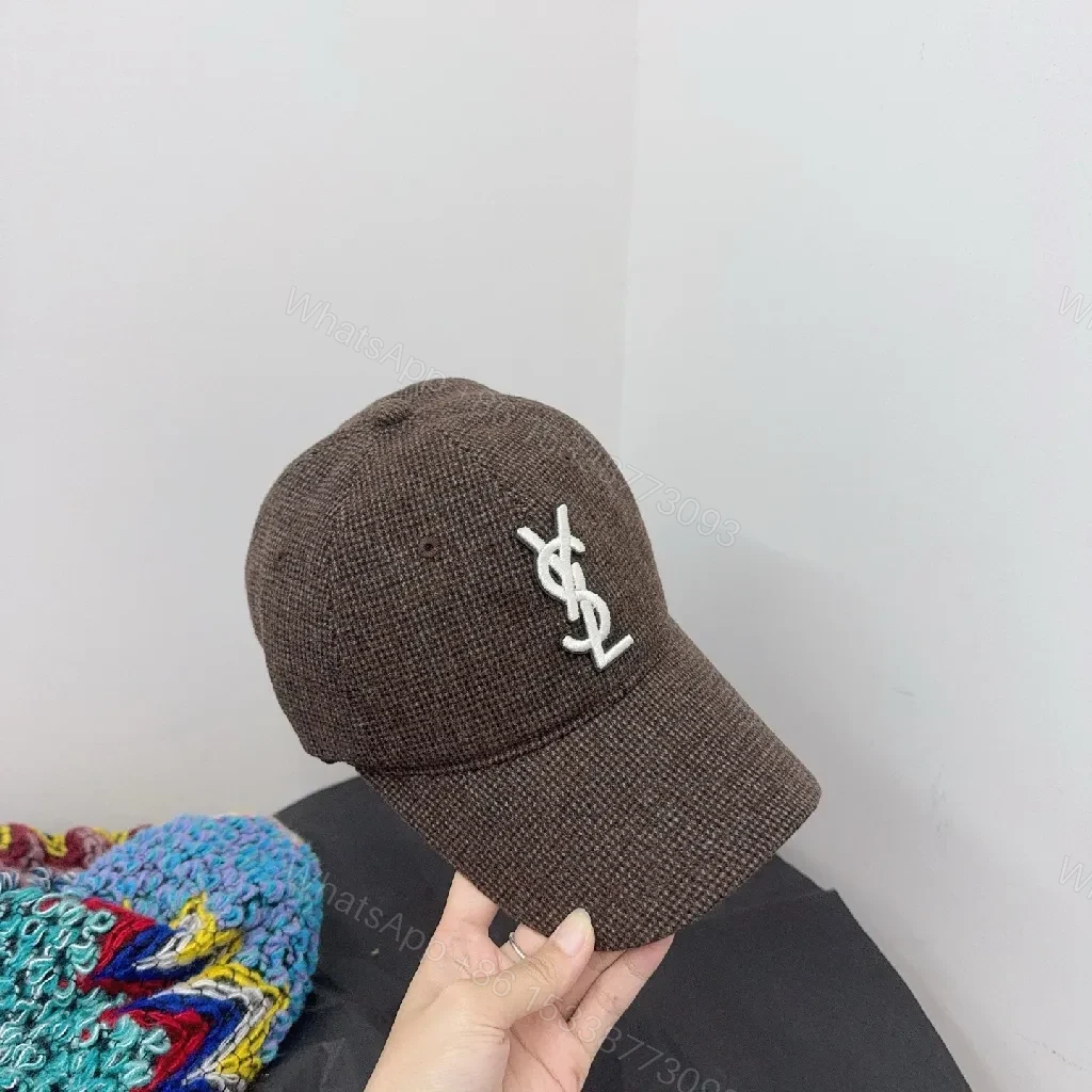 View 5 of Bruised Brown Wool-Blend Cap: Subtle Designer Monogram Cap