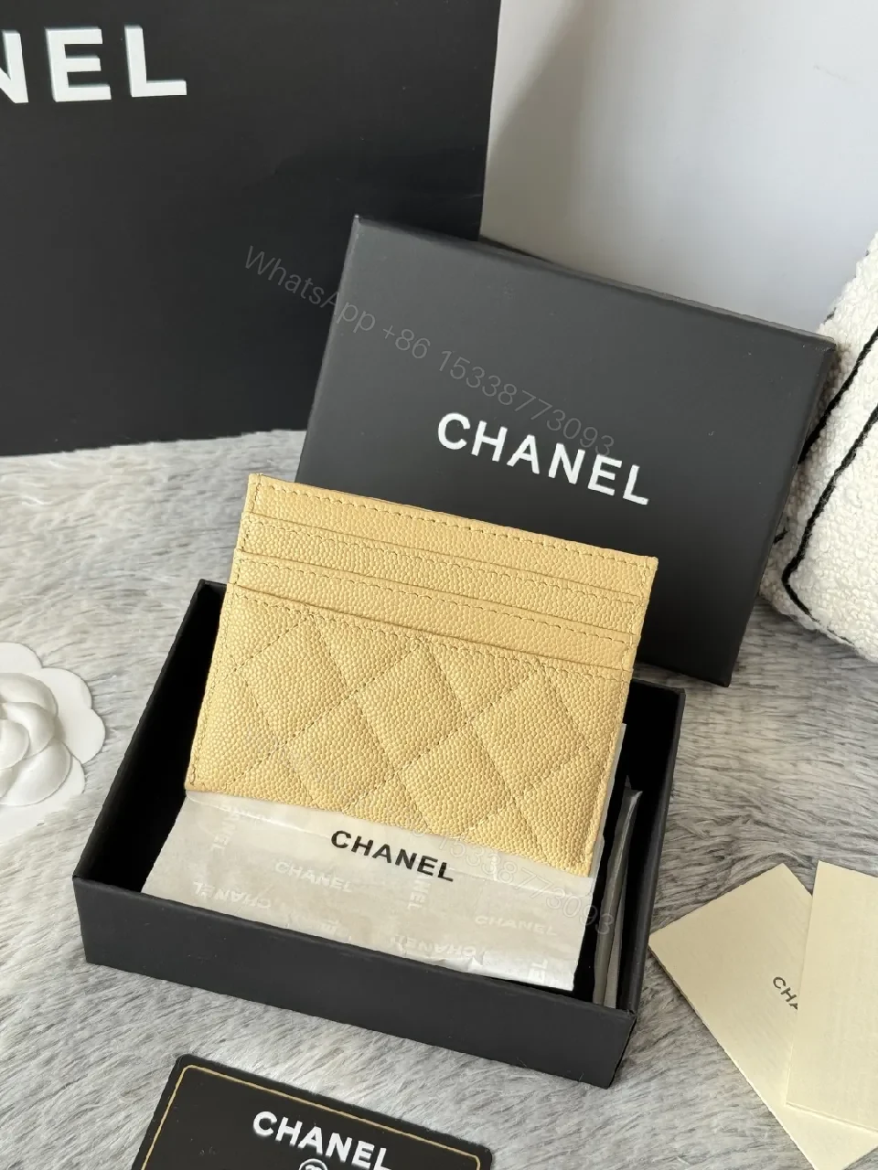 View 5 of Warm Yellow Quilted Wallet with Gold Accent – Compact Luxury