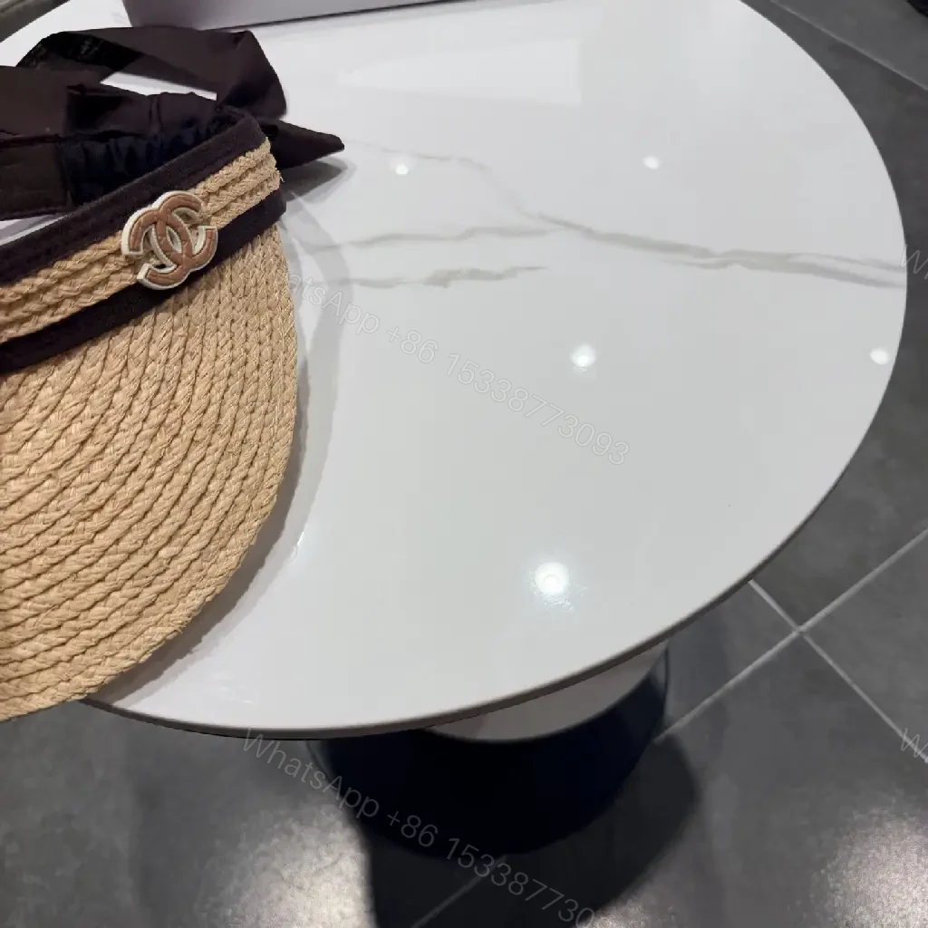 View 4 of Sun-Kissed Raffia Visor with Black Satin Band and Clasp