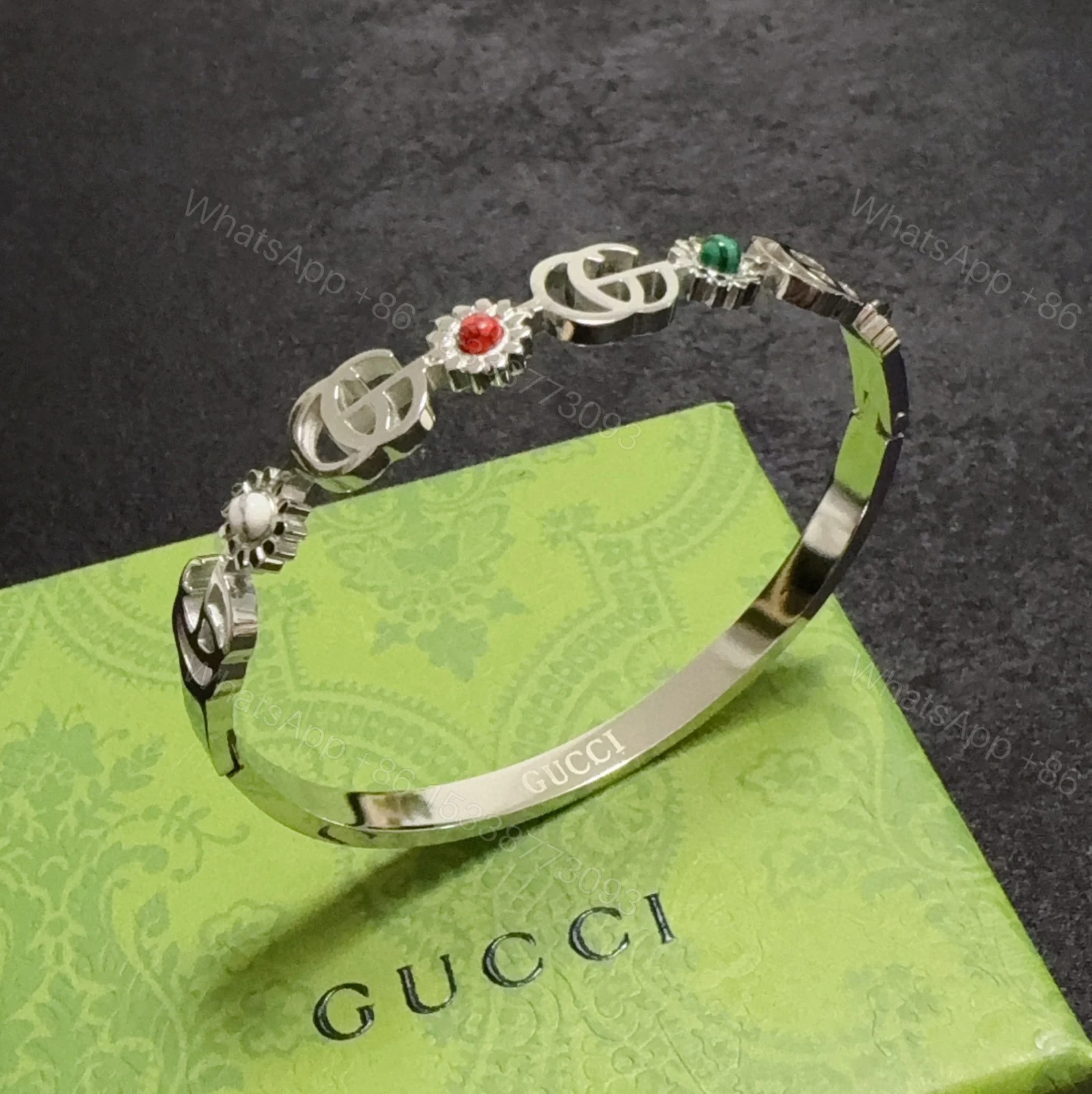 Gucci一比一花鑲水鑽手鍊 女款精緻復古多色設計點綴感強 — view 1