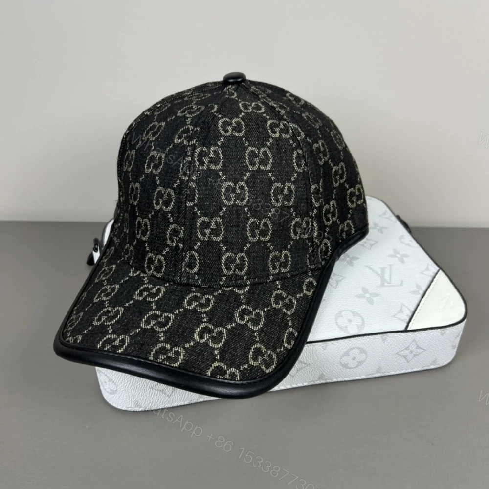 View 7 of SUMMER SET: GUCCI HORSEBIT 1955 ORIGINAL GG SHOULDER BAG BLACK IVORY & GG DENIM BASEBALL HAT BLACK