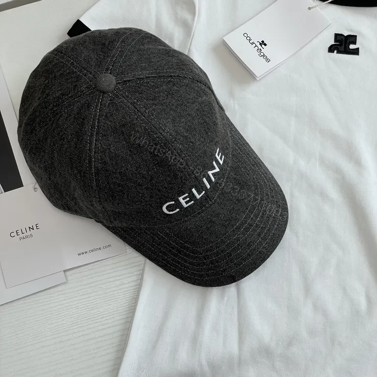 Charcoal Heathered Cap â€“ Minimalist Celine-Inspired, Premium Logo Detail — view 1