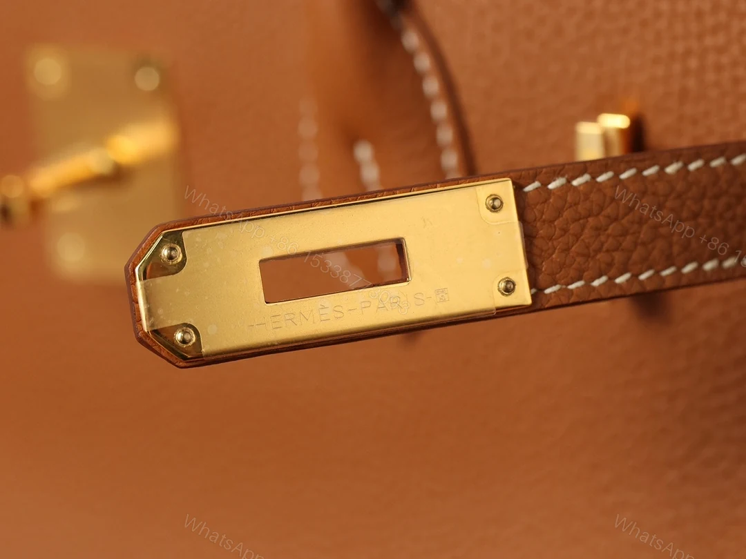 View 16 of 獨家純手工縫製高仿HermesBirkin30系列金棕金扣