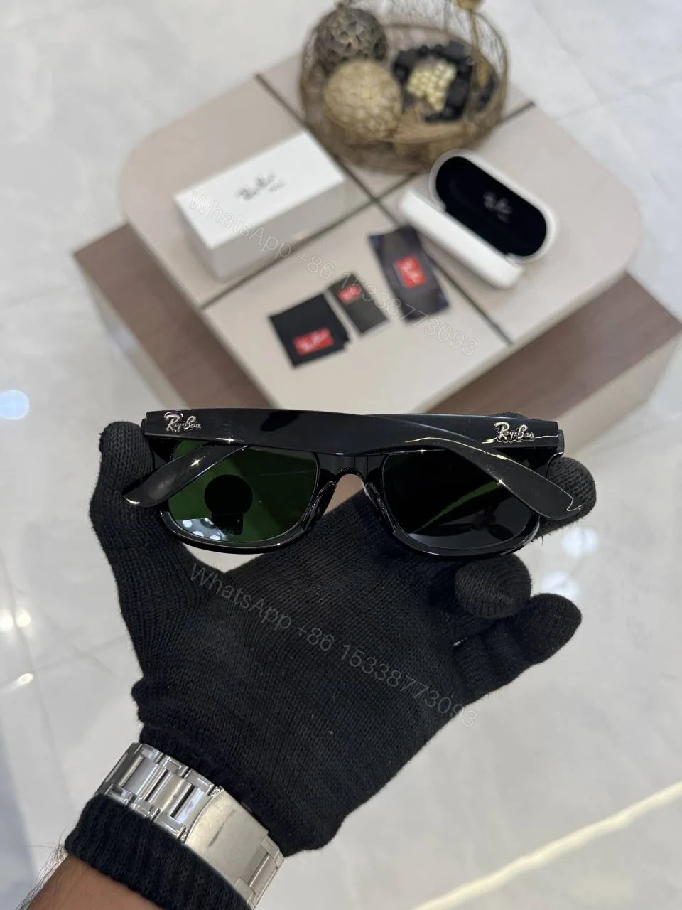 View 2 of First Copy Ray-Ban 2140 Black Green Sunglasses UV Protected Premium Quality