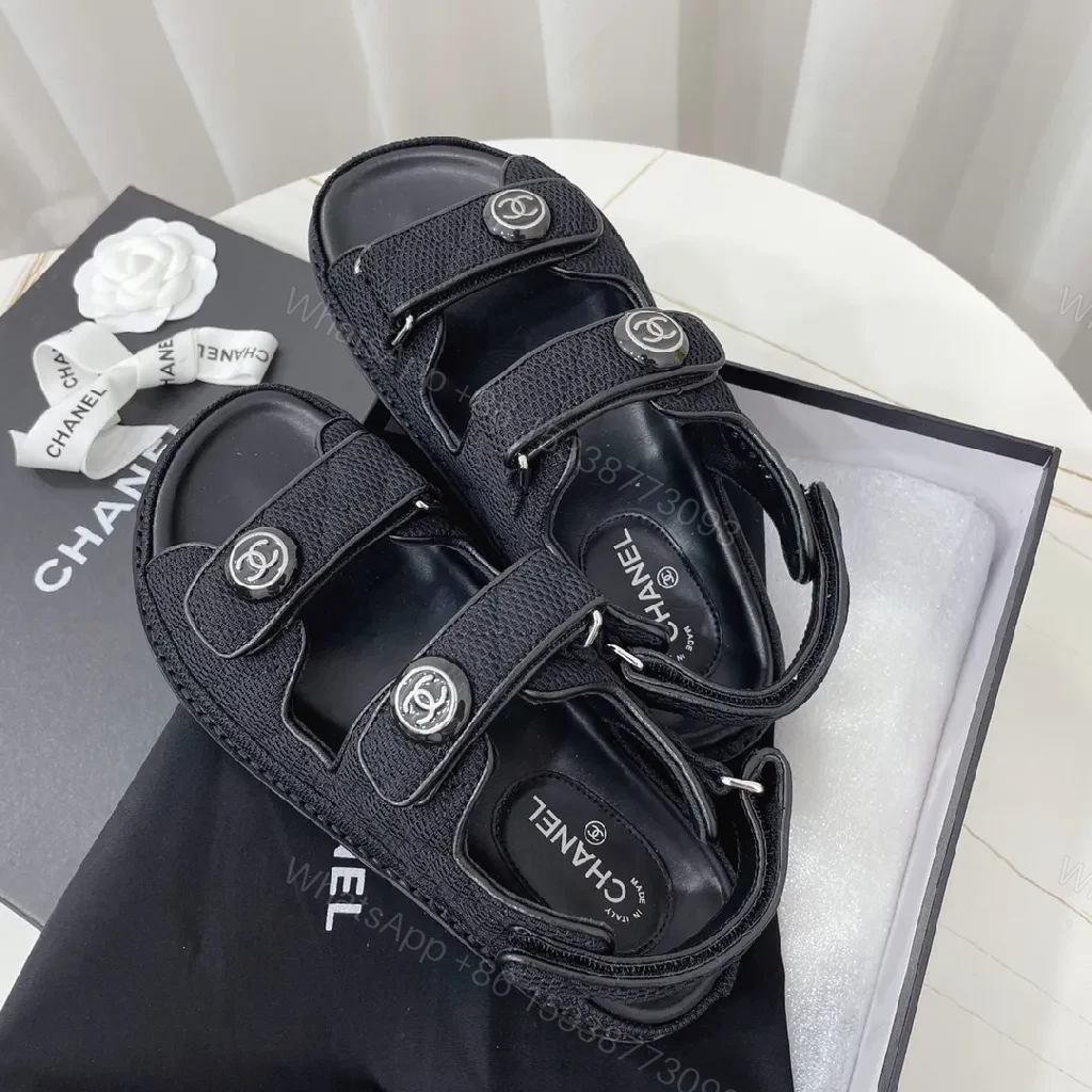 Patterned Textured Sandals with Signature Hardware Edge — view 1
