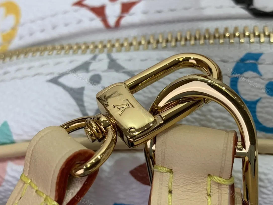 View 6 of Vibrant Monogram Satchel: Multicolor, Structured Leather Bag