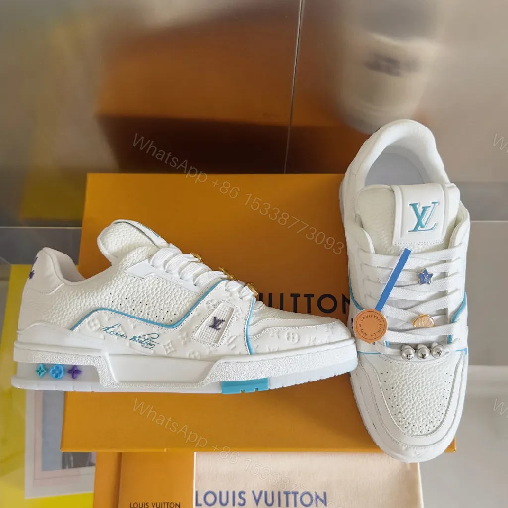 View 5 of Premium White Leather High-Tops with Textured Accents