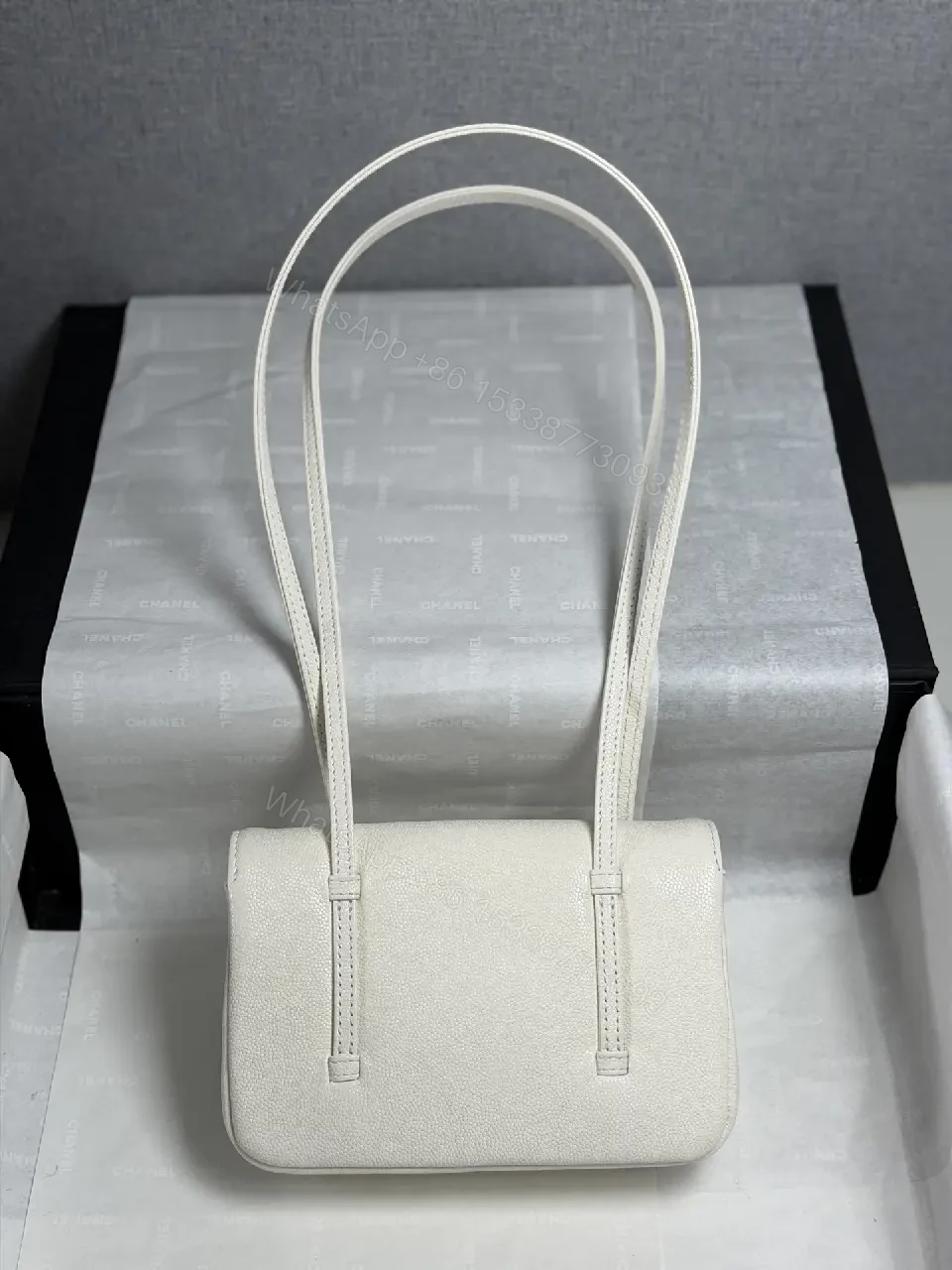 View 8 of Ivory Pebbled Calfskin Satchel: Compact Luxury Bag