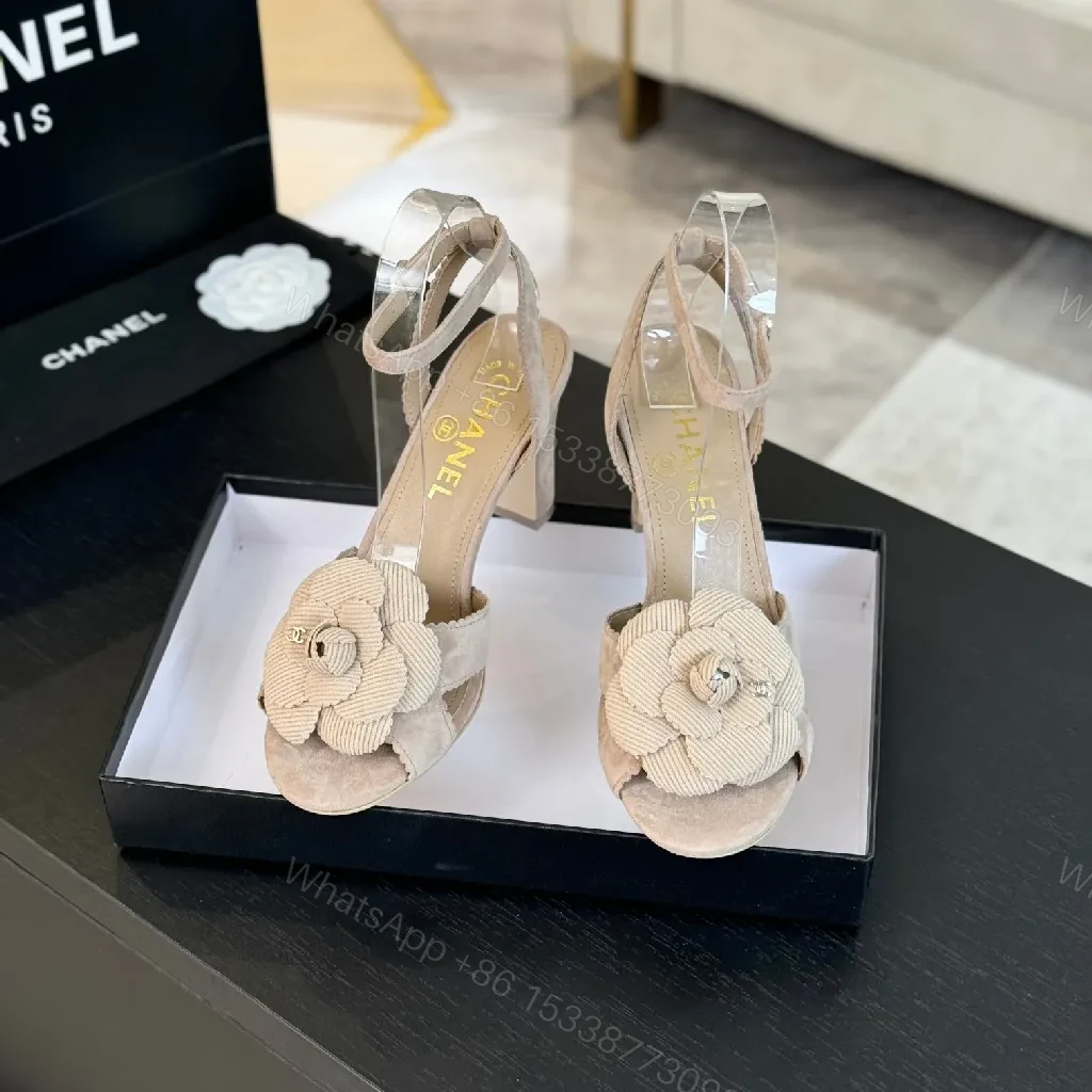 View 3 of Beige Floral Slingbacks: Couture Texture, Subtle Shine