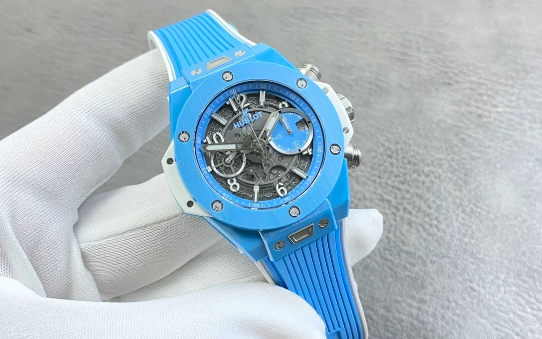 View 2 of Hublot Big Bang Unico Replica 42MM Premium Blue Ceramic Rubber Strap Edition RG-HUBLOT-BB-UNICO-BLU-CER-RUB-42