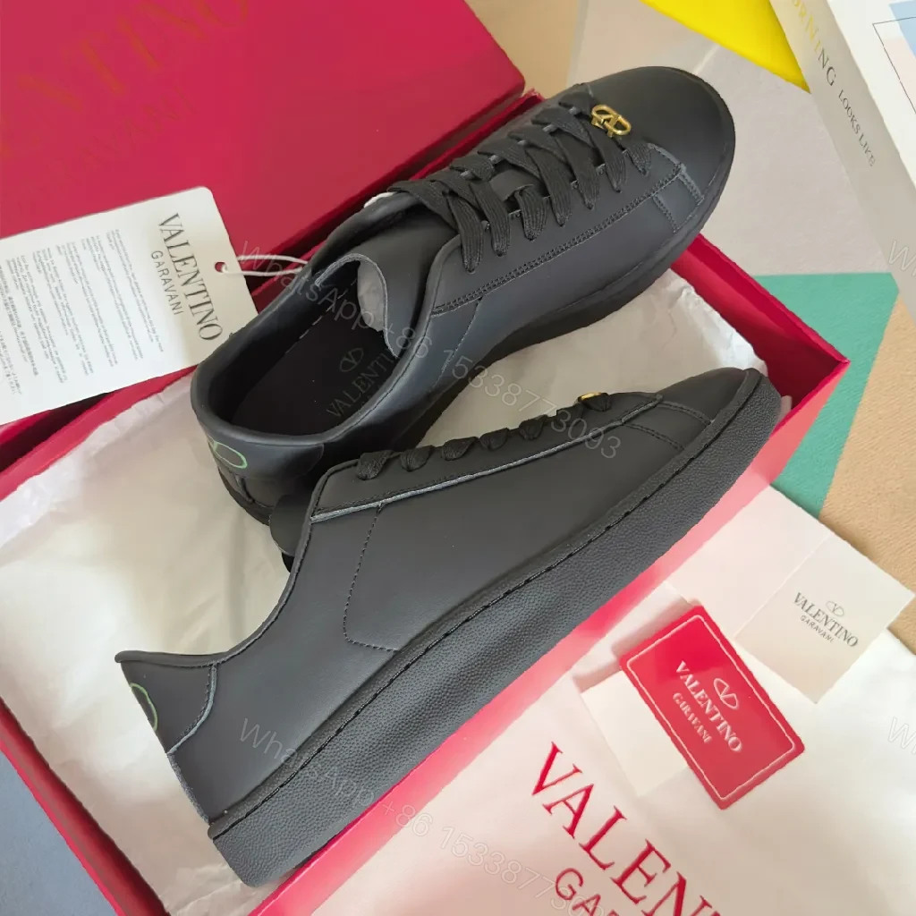 View 7 of Minimalist Black Leather Sneakers | Subtle Branding, Luxe Comfort