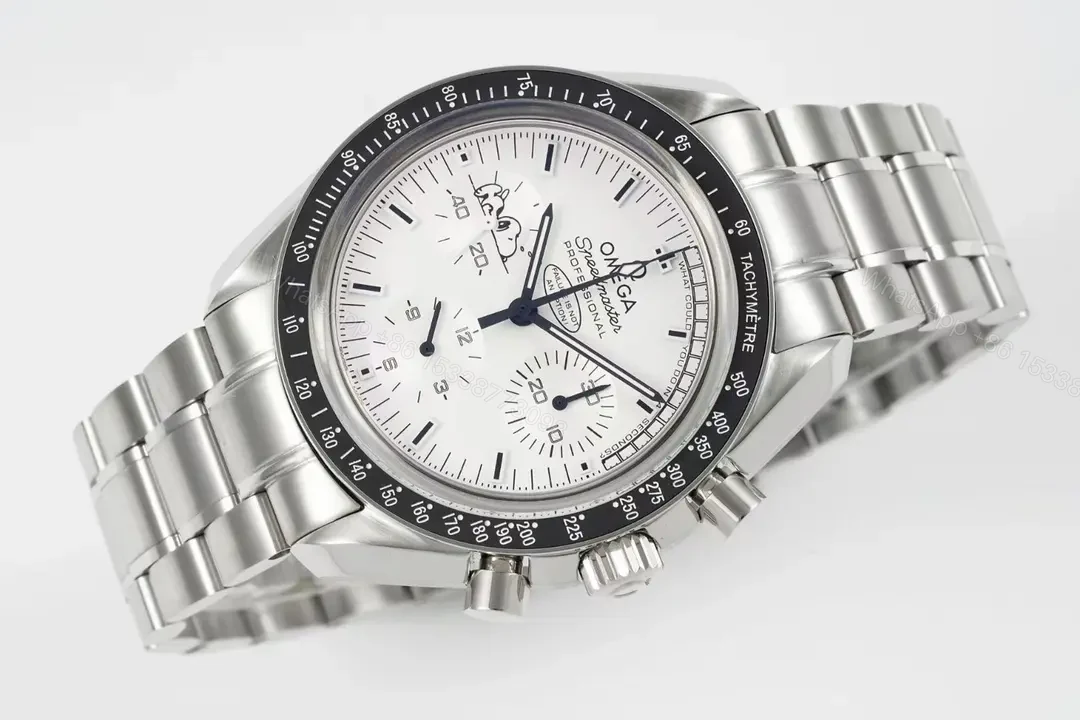 View 4 of Omega Speedmaster Professional Chronograph Watch White Dial Stainless Steel 44mm Automatic Movement 9300 Sapphire Crystal Water Resistant