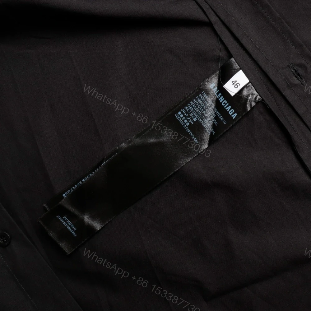 View 9 of 高仿Balenciaga*SS23系列719874壓膠塗層LOGO襯衫黑色