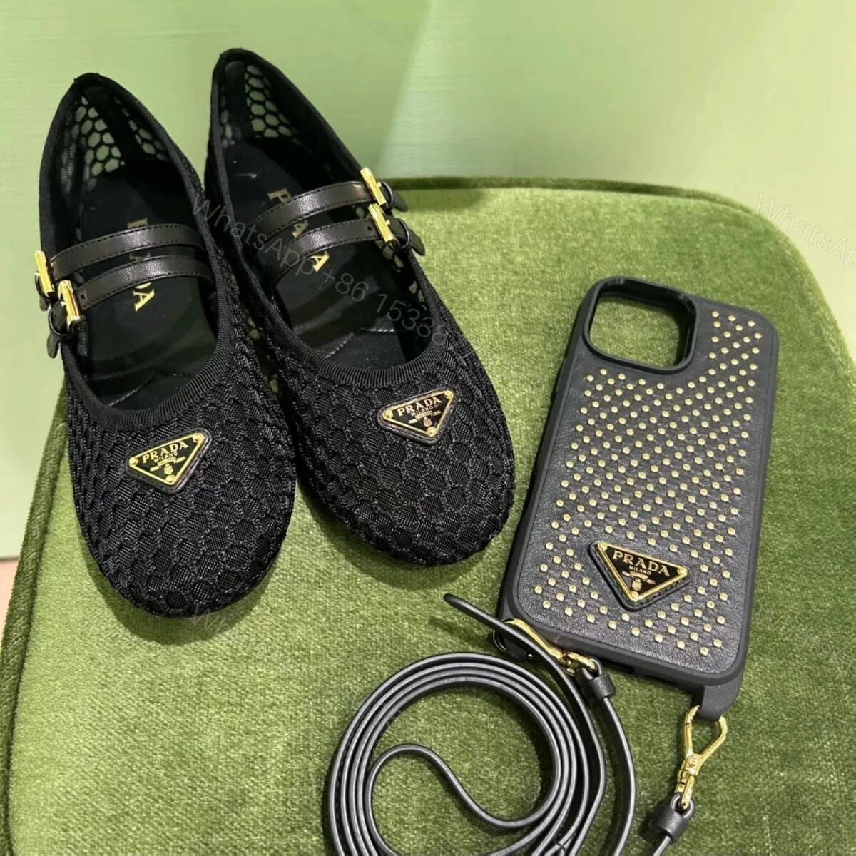 View 3 of PRADA MESH FABRIC BALLERINAS BLACK 1F915N 099 F0002 F 005